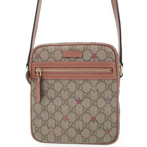 Gucci GG Plus Monogram Flat Messenger Crossbody Bag Brown